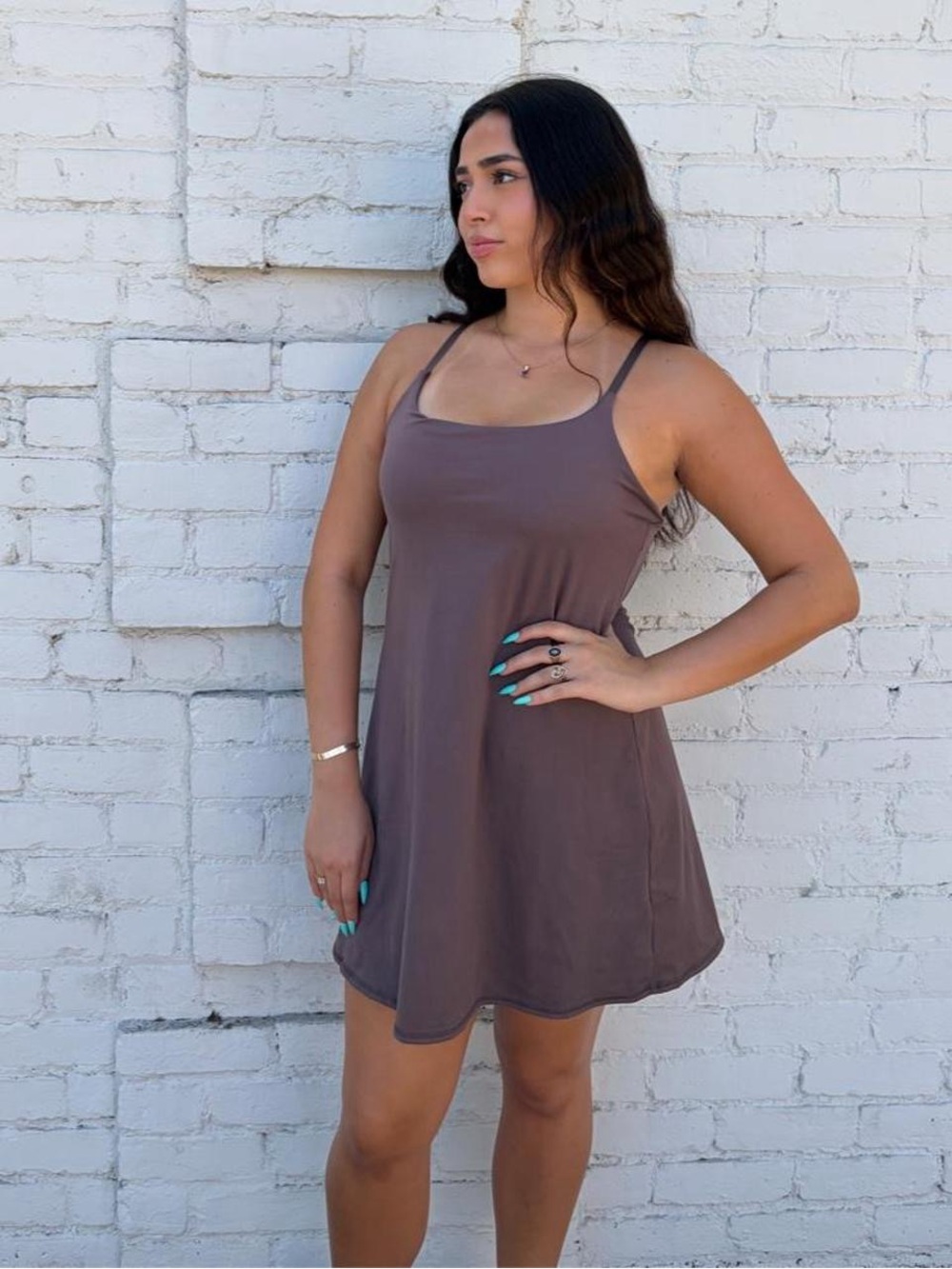 Danskin purple brown mini tennis athletic dress with pockets sz L #sporty